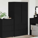 Garderobeskab med dør Sort 79,5 x 49 x 156 cm Konstrueret træ