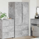 Garderobeskab BetonGrå 79,5 x 49 x 156 cm Konstrueret træ