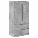 Garderobeskab BetonGrå 79,5 x 49 x 156 cm Konstrueret træ