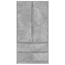 Garderobeskab BetonGrå 79,5 x 49 x 156 cm Konstrueret træ