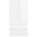 Garderobeskab Højglans Hvid 79,5 x 49 x 156 cm Konstrueret træ