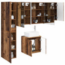 Badeværelsesskabsæt 5 pcs Gammelt træ 53 x 15,5 x 70 cm