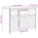 Sideboard BODO Honningbrun 115,5 x 44 x 80 cm Konstrueret træ