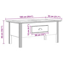 Sofabord BODO Honningbrun 100 x 55 x 45,8 cm Konstrueret træ