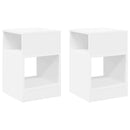 Endebord 2 pcs Hvid 30,5 x 30 x 45 cm Konstrueret træ