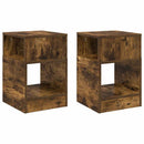 Endebord 2 pcs Røget eg 30,5 x 30 x 45 cm Konstrueret træ