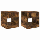 Endebord 2 pcs Røget eg 40,5 x 40 x 45 cm Konstrueret træ