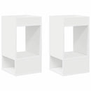 Endebord 2 pcs Hvid 30 x 30 x 56 cm Konstrueret træ