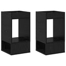 Endebord 2 pcs Sort eg 30 x 30 x 56 cm Konstrueret træ