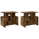 TV-bord 2 pcs Røget eg 50 x 35 x 45 cm Konstrueret træ