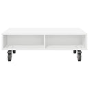 Sidebord med hjul Hvid 90 x 50 x 30 cm Konstrueret træ