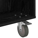 Sidebord med hjul Sort eg 90 x 50 x 30 cm Konstrueret træ