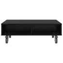 Sidebord med hjul Sort eg 90 x 50 x 30 cm Konstrueret træ