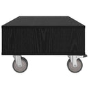 Sidebord med hjul Sort eg 90 x 50 x 30 cm Konstrueret træ
