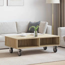 Sidebord med hjul Sonoma eg 90 x 50 x 30 cm Konstrueret træ