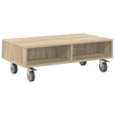 Sidebord med hjul Sonoma eg 90 x 50 x 30 cm Konstrueret træ