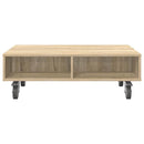 Sidebord med hjul Sonoma eg 90 x 50 x 30 cm Konstrueret træ