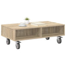 Sidebord med hjul Sonoma eg 90 x 50 x 30 cm Konstrueret træ