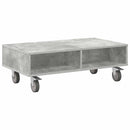 Sidebord med hjul Beton Grå 90 x 50 x 30 cm Konstrueret træ