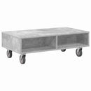 Sidebord med hjul Beton Grå 90 x 50 x 30 cm Konstrueret træ