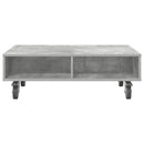 Sidebord med hjul Beton Grå 90 x 50 x 30 cm Konstrueret træ