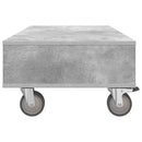 Sidebord med hjul Beton Grå 90 x 50 x 30 cm Konstrueret træ