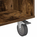 Sidebord med hjul Røget eg 90 x 50 x 30 cm Konstrueret træ