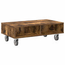 Sidebord med hjul Røget eg 90 x 50 x 30 cm Konstrueret træ