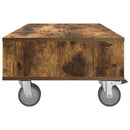 Sidebord med hjul Røget eg 90 x 50 x 30 cm Konstrueret træ