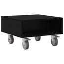 Sidebord med hjul Sort eg 50,5 x 50 x 30 cm Konstrueret træ