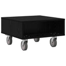 Sidebord med hjul Sort eg 50,5 x 50 x 30 cm Konstrueret træ