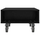 Sidebord med hjul Sort eg 50,5 x 50 x 30 cm Konstrueret træ
