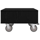 Sidebord med hjul Sort eg 50,5 x 50 x 30 cm Konstrueret træ