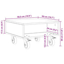 Sidebord med hjul Sort eg 50,5 x 50 x 30 cm Konstrueret træ