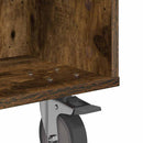Sidebord med hjul Røget eg 50,5 x 50 x 30 cm Konstrueret træ