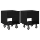 Sengebord 2 pcs Sort eg 40,5 x 40 x 48 cm Konstrueret træ