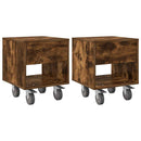 Sengebord 2 pcs Røget eg 40,5 x 40 x 48 cm Konstrueret træ