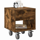 Sengebord 2 pcs Røget eg 40,5 x 40 x 48 cm Konstrueret træ