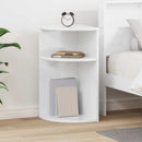 Endebord Høj gloss hvid 29,6 x 29,6 x 60 cm Konstrueret træ