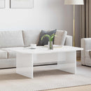 Sofabord Høj gloss hvid 93 x 53 x 33 cm Konstrueret træ