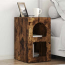 Sengebord 2 pcs Røget eg 29,5 x 33,5 x 50 cm Konstrueret træ