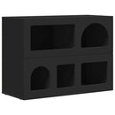 Sideboard ELST Sort 80,5 x 35 x 59 cm Konstrueret træ