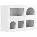 Sideboard Høj gloss hvid 80,5 x 35 x 59 cm Konstrueret træ
