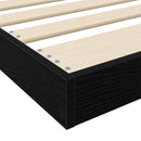 Gulv seng ramme Sort eg 75 x 190 cm Konstrueret træ