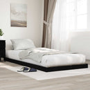 Gulv seng ramme Sort eg 75 x 190 cm Konstrueret træ