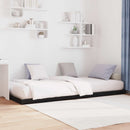 Gulv seng ramme Sort eg 75 x 190 cm Konstrueret træ