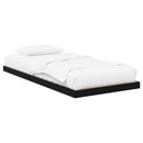 Gulv seng ramme Sort eg 75 x 190 cm Konstrueret træ