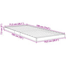 Gulv seng ramme Sort eg 75 x 190 cm Konstrueret træ