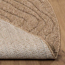 Områdetæpper Rund Moiré AGIRA Naturfarvet Ø 200 CM Polyester