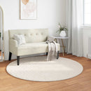 Områdetæpper Rund SIROLO Creme Ø 160 CM Polyester